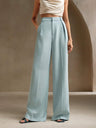 Pleated Wide-leg Pants High Waist Loose Straight Slim Suit Trousers