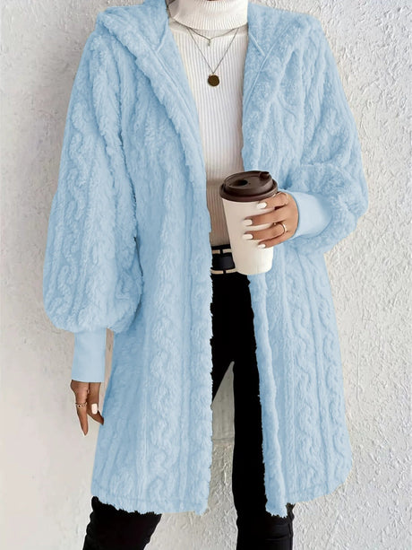 Solid Color Long-sleeved Hooded Loose Plush Jackets