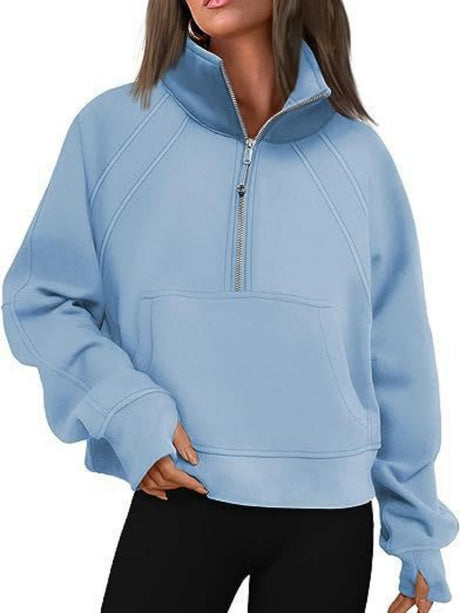 Liber Autumn Women's Pocket Solid Color Sweatshirts&Hoodies