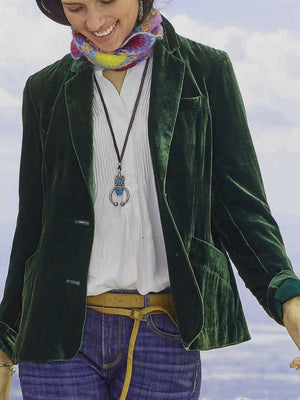 Velvet Slit Long Sleeve Leisure Blazers