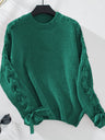 Lace Up Bow Long Sleeve Knitting Pullover Sweater