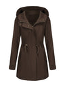 Cotton Loose Solid Color Pocket Hooded Jackets