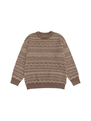 Retro Fair Isle Pattern Sweater Sweaters
