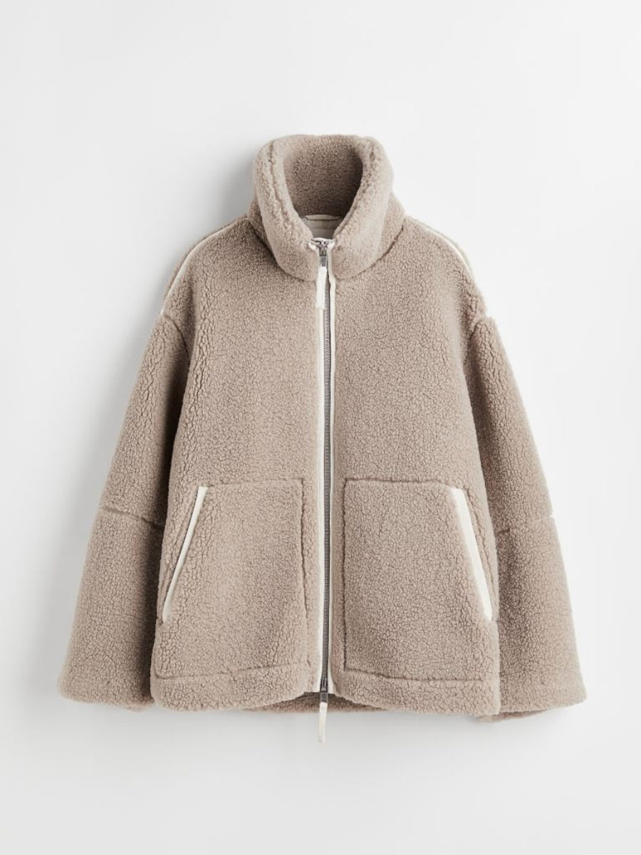 Liber Autumn Women's Zipper Lambswool Winter Coats