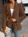 3D Fabrics Solid Color Double-breasted Jackets