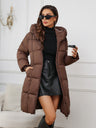 Hooded Zipper Mid-length Thick Down Jacket