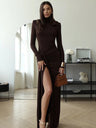 Liber Autumn Women's Slit Bandage Maxi Dresses