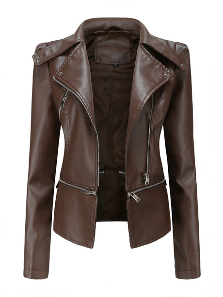 Removable Hem Zipper Leather Jacket