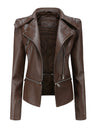 Removable Hem Zipper Leather Jacket