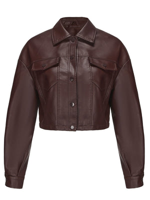 Single-breasted Pocket Lapel Short Trucker Jackets
