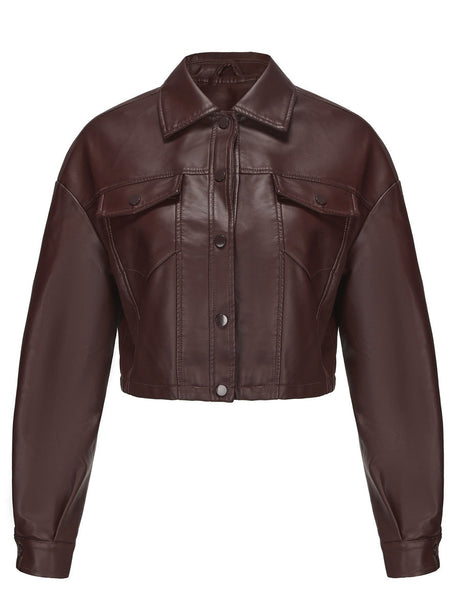 Single-breasted Pocket Lapel Short Trucker Jackets