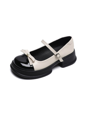 Liber Spring and Autumn Platform Bowknot Women's Mary Jane Shoes