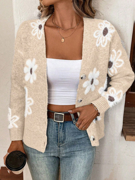 Flower pattern Cardigans