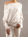 Old Knitting Pleated Sloping Shoulders Pullover T-shirt