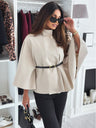 Waist Tie Wool Cape Jacket