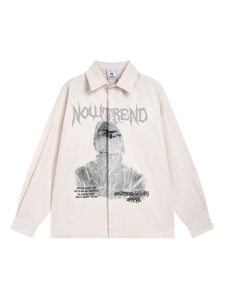 Silhouette Prints Loose Long-sleeved Shirt