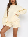 Liber Autumn women's solid color long sleeve sweatshirt two piece suit