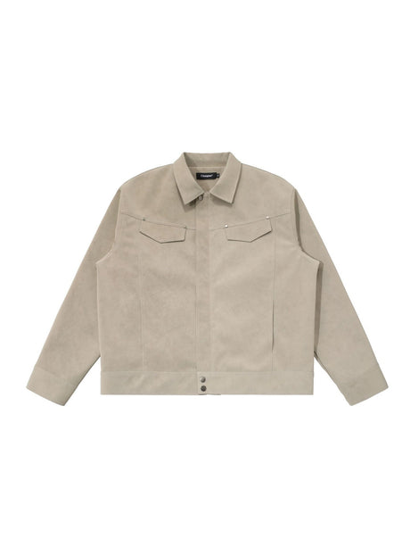 Retro Barnwind Deconstruction Cleanfit Lapel Suede Short Coat