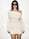 Liber Autumn Women's Pleated Solid Color Mini&Short Dresses