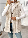 Solid Color Double-sided Plush Hooded Button Vests