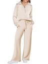 Liber Autumn Women's Zipper Solid Color 2-piece Sets