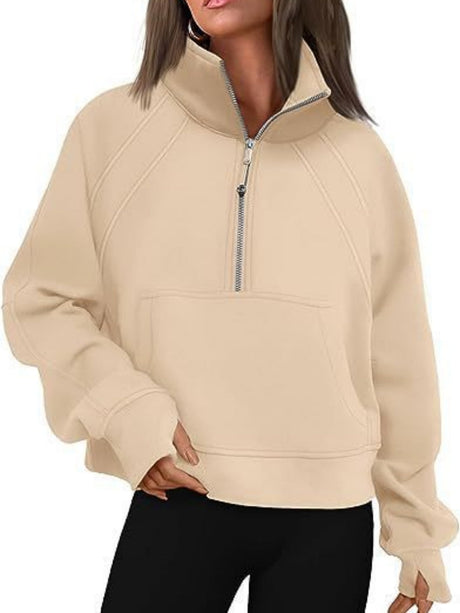 Liber Autumn Women's Pocket Solid Color Sweatshirts&Hoodies