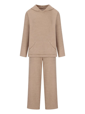 Liber Autumn women's hooded solid color sweatshirt long sleeve two-piece suit