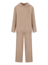 Liber Autumn women's hooded solid color sweatshirt long sleeve two-piece suit
