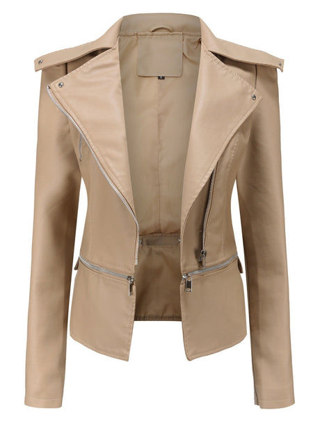 Removable Hem Zipper Leather Jacket