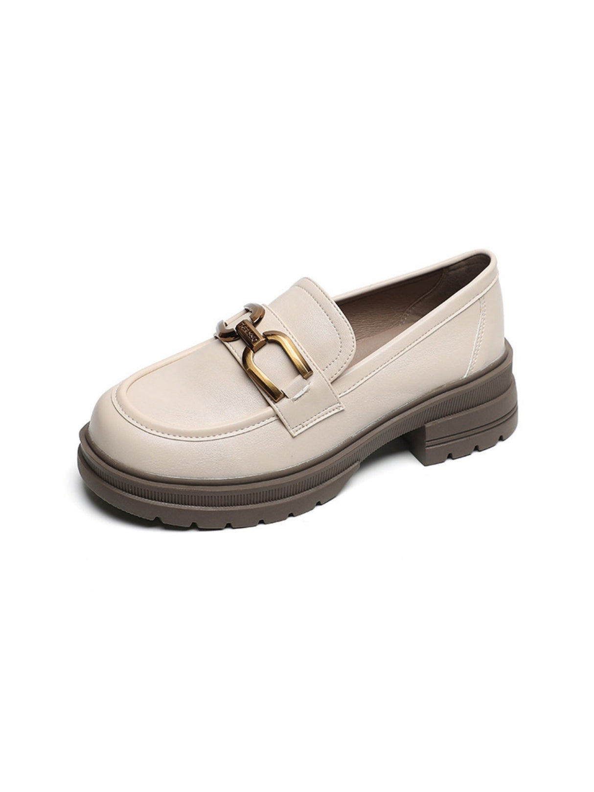 Liber Spring and Autumn Thick-soled Metal Buckle Women's Loafers