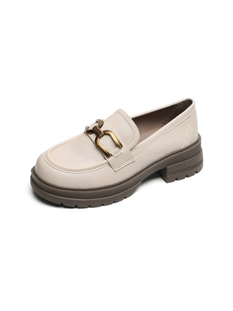 Liber Spring and Autumn Thick-soled Metal Buckle Women's Loafers