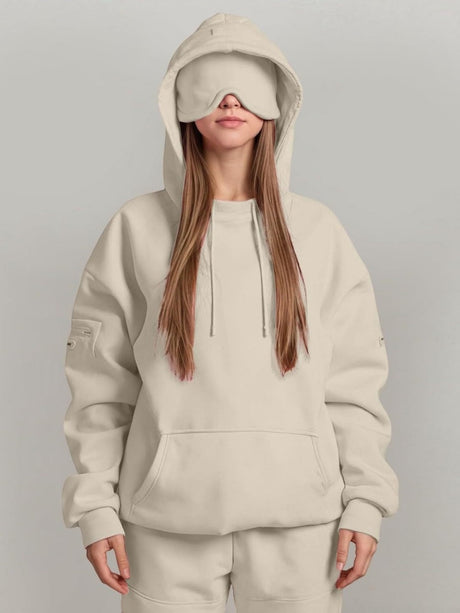 Liber Summer Women's Pocket Solid Color Sweatshirts&Hoodies