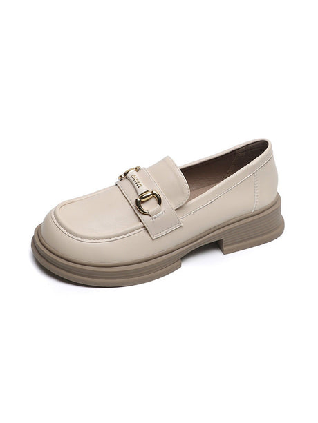 Liber Spring and Autumn Thick-soled Metal Buckle Women's Loafers