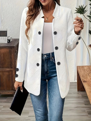 Striped Textured Fabric For Suit Jackets Button Decoration Daily Workwear Coat