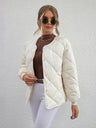 Women's Diamond Button Pocket Short Down Jacket