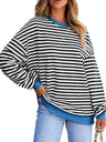 Liber Summer Women's Contrasting colors Stripes Sweatshirts&Hoodies