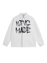 Retro Graffiti Letter Print Loose Lapel Long-sleeved Shirt