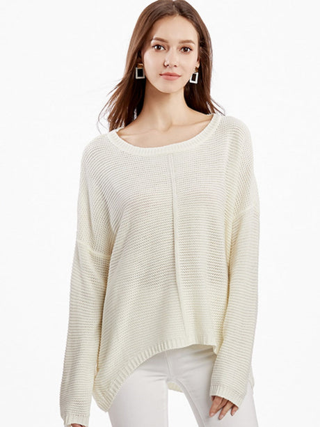 Liber Autumn women's patchwork raglan sleeve knitted pullover mesh see-through top