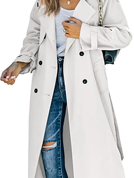 Liber Winter Women's Epaulettes Buttons Trench Coats