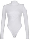 Liber Autumn Women's Splicing Solid Color Bodysuit