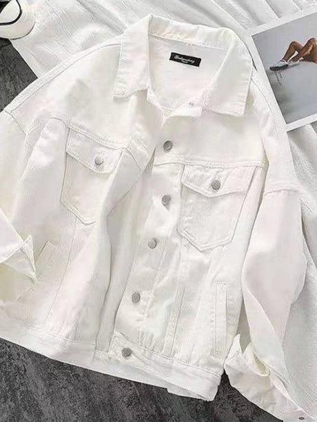 Liber Autumn Women's White Denim jacket