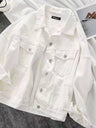 Liber Autumn Women's White Denim jacket
