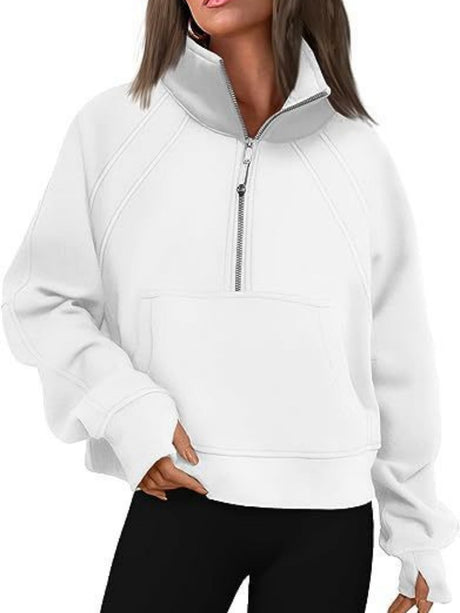Liber Autumn Women's Pocket Solid Color Sweatshirts&Hoodies