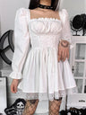 Halloween Lace Bandage Square Collar Mini&Short Dresses