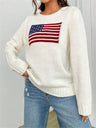 Crew Neck National Flag Knitted Sweater