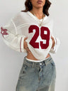 Liber Summer Women's Printed Hood Letter Sweaters
