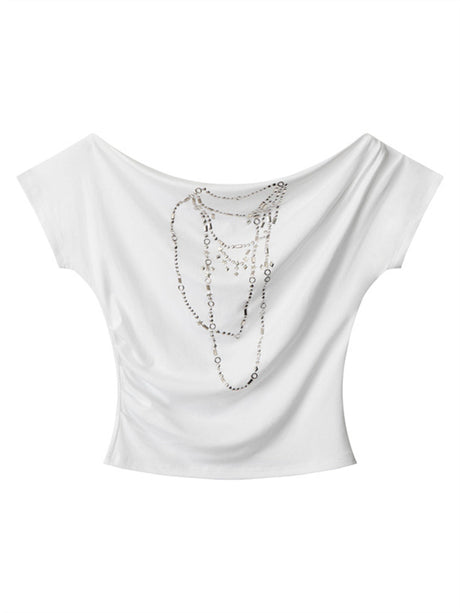 Liber Summer Women's Printed Chain T-shirts