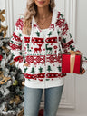 Christmas Cardigan Pocket Hooded Jacket
