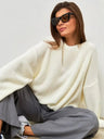 Liber Crew Neck Solid Color Knitted Sweater