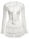 Liber Women's summer two piece lace ruffle suit